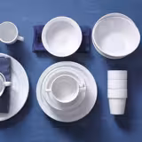 (24 sztuki) BUDGETLINE – Filiżanki do kawy + spodki Mammoet – 200 ml – białe