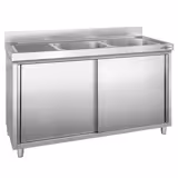 Lavello armadiato PREMIUM - 1400x700mm - con 2 vasche a destra 