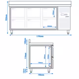 Balcão refrigerado ECO - 1795x700mm - com 6 gavetas - com Rebordo