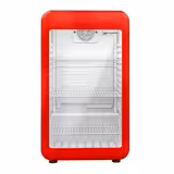 Mini displaykoelkast - 495mm - 113 liter - met 1 glazen deur & LED‑verlichting - rood