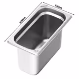 (6 piezas) Contenedores de acero inoxidable GN 1/3 - Altura: 200mm