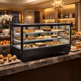 Countertop display fridge - 160L - 900mm - Double glazing - with 2 glass shelves - rear sliding glass doors