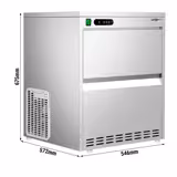 Professionele ijsblokjesmachine - Holle kegel - 52kg/24h - luchtgekoeld - incl. ijs voorraadbunker