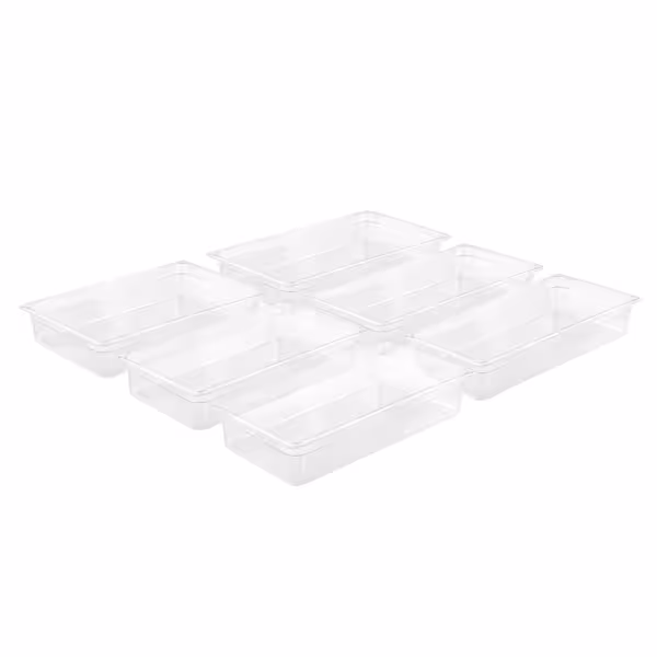 (6 pcs) Polypropylene Container - GN 1/1 - Translucent - 8.5 L - Height: 65 mm