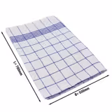 (10 pcs) Tea towel made of Linen‑cotton Checked - 50x70cm - Blue checked