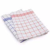(10 pcs) Tea towel made of Linen‑cotton Checked - 50x70cm - Red checked