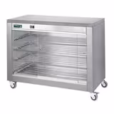 Armário de aquecimento para alimentos - 1.8kW - portas de correr em vidro - 4 prateleiras - 940x690x880mm