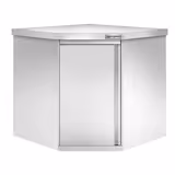 Narożna szafka wisząca naścienna ze stali nierdzewnej - 700x400 mm - z drzwiami na zawiasach- wysokość: 650 mm