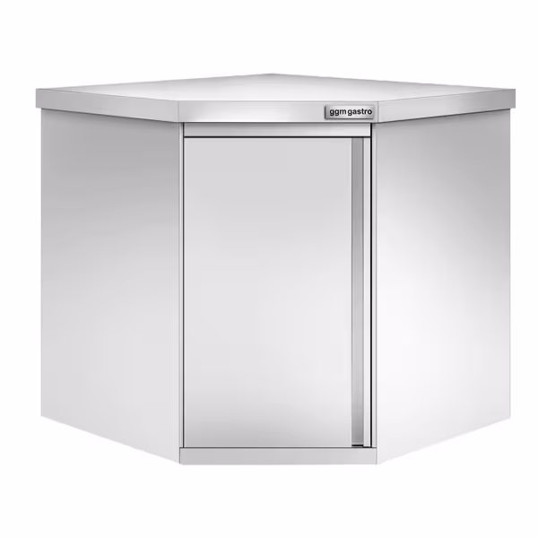 Edelstahl Eck-Wandhängeschrank - 700x400mm - mit Flügeltür - Höhe: 650mm