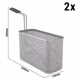2x 1/2 Panier à pâtes - 2x100x477,3x242,5mm - Inox AISI 304 - compatible avec ENB363P - avec coins arrondis - Série 600 Serie