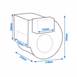 Radiální ventilátor 1 600 m³ za hod. - pro nástěnné digestoře - 230 V