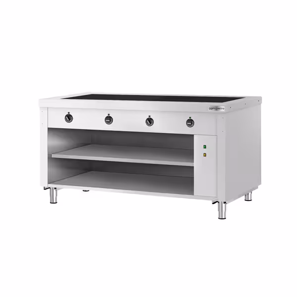 Banco buffet professionale caldo COPENAGHEN - 1560mm - con piano caldo - Acciaio inox