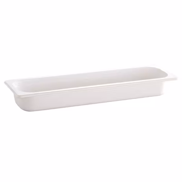 (6 buc) Vas GN din melamină ECO GN 2/4 - alb - 4,3 L - Înălțime: 100 mm