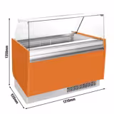 Vetrina Gelato LIAM - 1310mm - Refrigerazione statica - per 10+10x Vasca da gelato da 5 Litri - con riserva inferiore - Orange