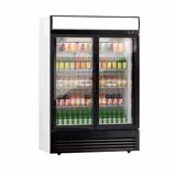 Drankenkoelkast - 1295mm - 880L - 2 glasdeuren & lichtbak - digitaal display - LED-interieurverlichting - zwart