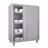 Armadio per stoviglie in acciaio inox ECO - 1400x600mm - 2 porte scorrevoli - Altezza: 1800mm