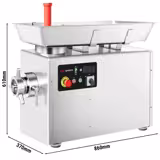 Tritacarne elettrico professionale 22 - 250kg/h - 1,5kW - refrigerato - piastra 4,0mm - da banco