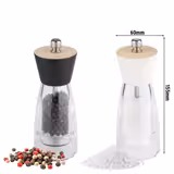 (12 pcs) Salt & Pepper Mills - FRIDA - Acrylic - Height: 155mm - Clear