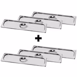 (6 Stück) Edelstahl-Deckel GN 2/4
