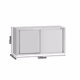 Armoire murale en acier inoxydable ECO - 1200x400mm - avec portes coulissantes - 650mm de haut