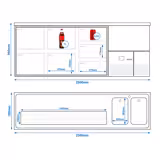 Barkylbänk PREMIUM - 2500x700 mm - 7 lådor
