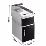 Plancha électrique - plaque chromée dure - 4,5 kW - Lisse - Surface de cuisson : 395x535mm - incl. soubassement avec 1 porte