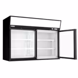 Mural congelador - 1450x590x1022mm - 232L - con 2 puertas batientes de vidrio y 4 estantes - Negro