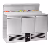Mesa de preparação refrigerada Mini PREMIUM - 1368x700mm - com 3 portas - para 8x GN 1/6