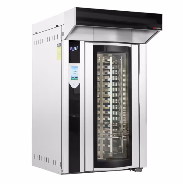 Rotierender Elektro Bäckerei-Heißluftofen mit Dampffunktion - Touch - 12-15x EN 600x400 - inkl. Waschsystem