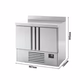 Koelwerkbank PREMIUM PLUS - 978x700mm - met 2 deuren - opstand