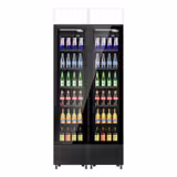 (2 pièces) Vitrine réfrigérée à boissons - 290 litres - design sans cadre - avec 2 portes vitrées et écran publicitaire