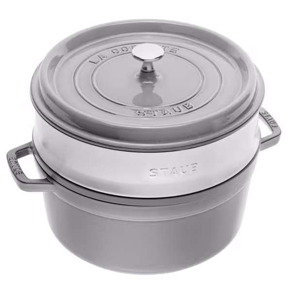 STAUB | LA COCOTTE - Kookpot met stoominzet - Ø 260mm - Gietijzer - Grafietgrijs
