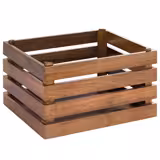 Wooden Box - SUPERBOX - Height: 200mm - suitable for GN 1/2 - Brown - 350x290mm