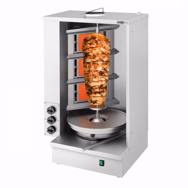 Gas Doner Kebab Grill (Shawarma/Gyros) - 3 Burner - up to 40kg - 8.10kW - Countertop