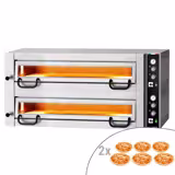 Forno elettrico per pizza - Platea in mattoni refrattari - 1462x1010mm - 6+6 pizze Ø34cm - fino a 450°C - Meccanico