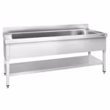Tencere Yıkama Tezgahı Premium -2000x600mm - Alt raflı & 1 evyeli