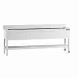 Stainless Steel Commercial Sink Unit PREMIUM - 2000x700mm - with Undershelf & Single Bowl - with Upstand