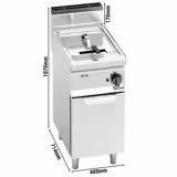 Elektrische friteuse - 18 liter - 13,5 kW - mechanische bediening - met aftapkraan