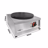 Commercial Electric Crepe Maker Ø400 mm – 60–300 °C - Stainless steel plate - Easy to clean