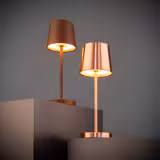 (4 stuks) Tafellamp - MERLE Micro - LED - oplaadbaar - draadloos - IP54 - dimbaar in 3 standen - Ø80mm - Koper