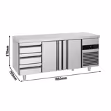 Koelwerkbank PREMIUM - 1865x700mm - met 2 deuren - met 3 lades