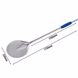 Pizzalapio - kääntölapio - AZZURRA - ruostumaton teräs - 230x230 mm - muovikahva, varsi 150 cm