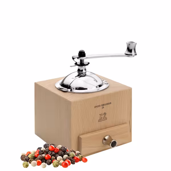 (6 pieces) PEUGEOT | LE MOULIN D'OLIVIER ROELLINGER - Pepper/Spice Mill - Natural - Height: 130mm