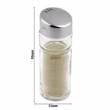 (6 unid) Saleiro e pimenteiro - Ø32mm - vidro/aço inoxidável - Altura: 90mm