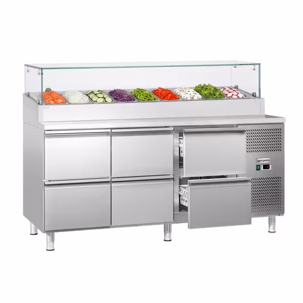 Saladette ECO - 1795x700mm - 1 deur + 6 lades - voor 9x GN 1/3