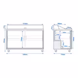 Commercial Saladette Counter American Style PREMIUM - 1555mm - 1670L - 2 doors - open top for 16 x GN 1/6 & stainless steel hinged lid - incl. 16x GN 1/6 pans