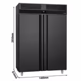 Congelador aço inoxidável PREMIUM - GN 2/1 - 1400 litros - com 2 portas - Antracite