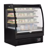 Commercial wall-mounted refrigerated display shelving - 1200 mm - 380 litres - with 3 shelves