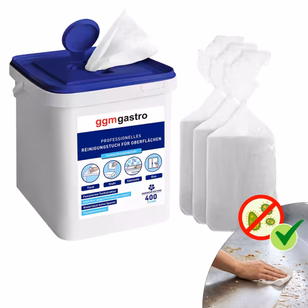 Cleaning & All-Purpose Wipes - 1600wipes - Degreasing - Streak-free - Low-lint - Refillable dispenser with resealable lid - incl. 1 dispenser & 3 refill packs