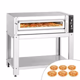 Electric Deck Pizza Oven - Single Deck - Refractory Stone Deck - 6 - Ø 30cm (12") - Mechanical Controls - up to 450°C - incl. Base frame